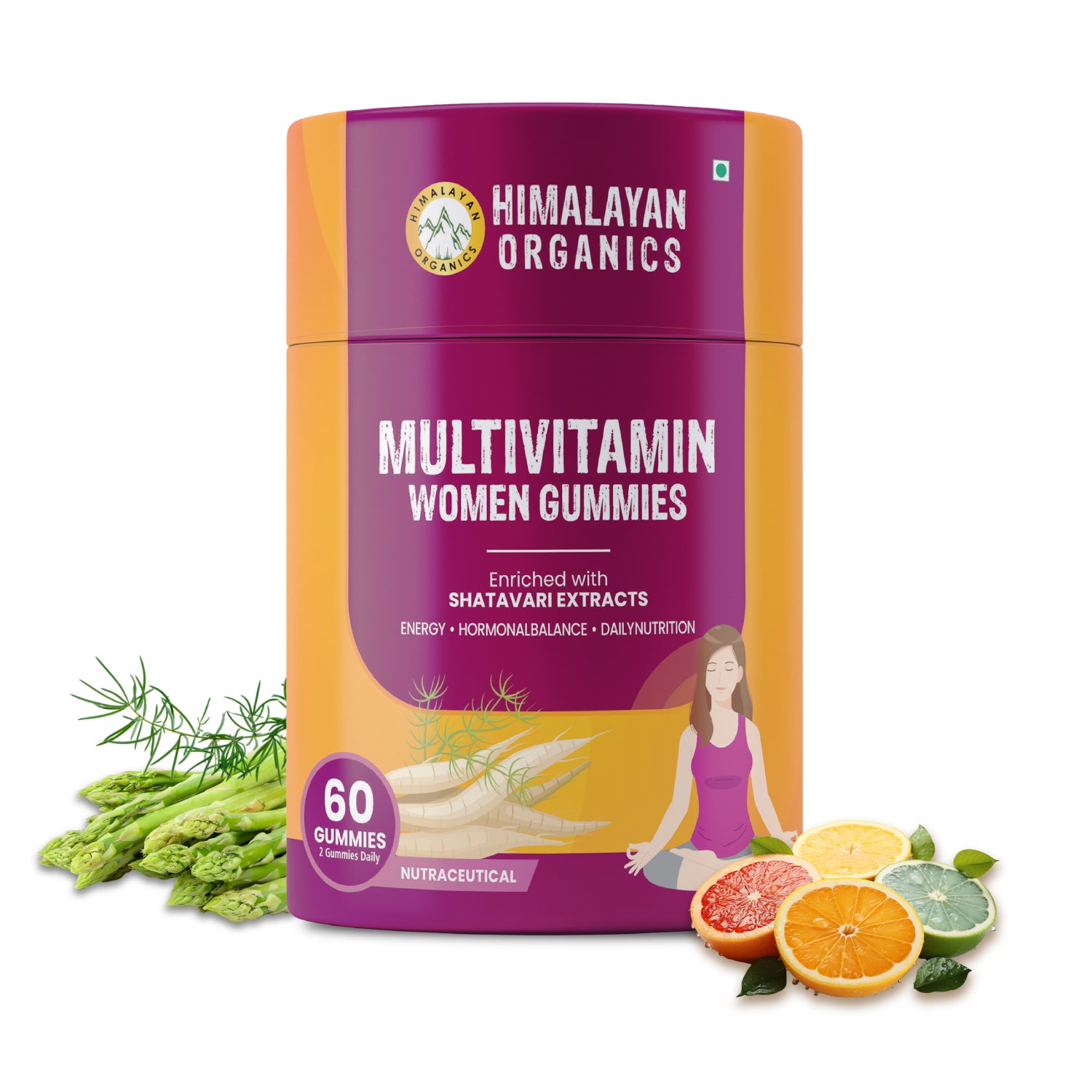 Himalayan Organics Multivitamin Gummies with Shatavari with Biotin Gummies for women Bottle of 60 Gummies QTY