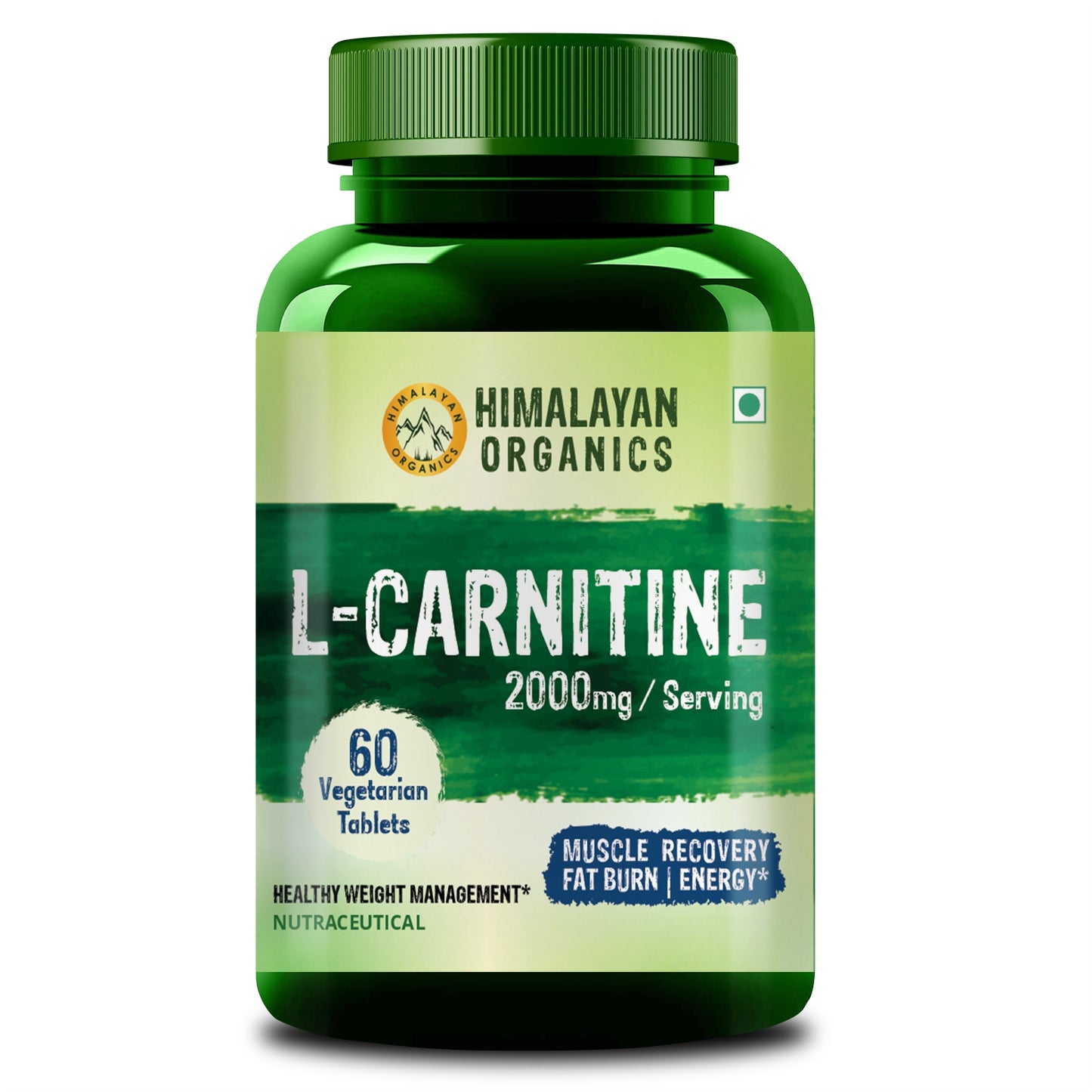 Himalayan Organic L-Carnitine 2000 Mg | Healthy Weight Management | Supports Muscle Recovery, Boost Energy, Endurance, And Fat Burn - 60 Vegetarian Tablets