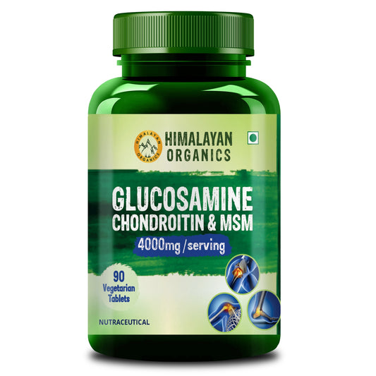 Himalayan Organics Glucosamine Chondroitin MSM | For Bone, Joint & Cartilage Support | 90 Tablet