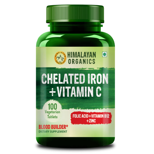 Vlado's Himalayan Organics Chelated Iron with Vitamin C Supplement - 100 Veg Tablets