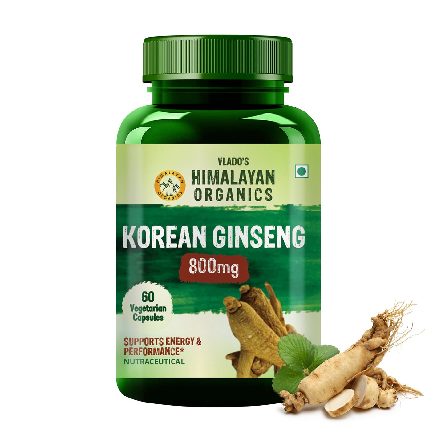 Vlado's Himalayan Organics Korean Red Ginseng 800mg/Serve - 60 Veg Capsules