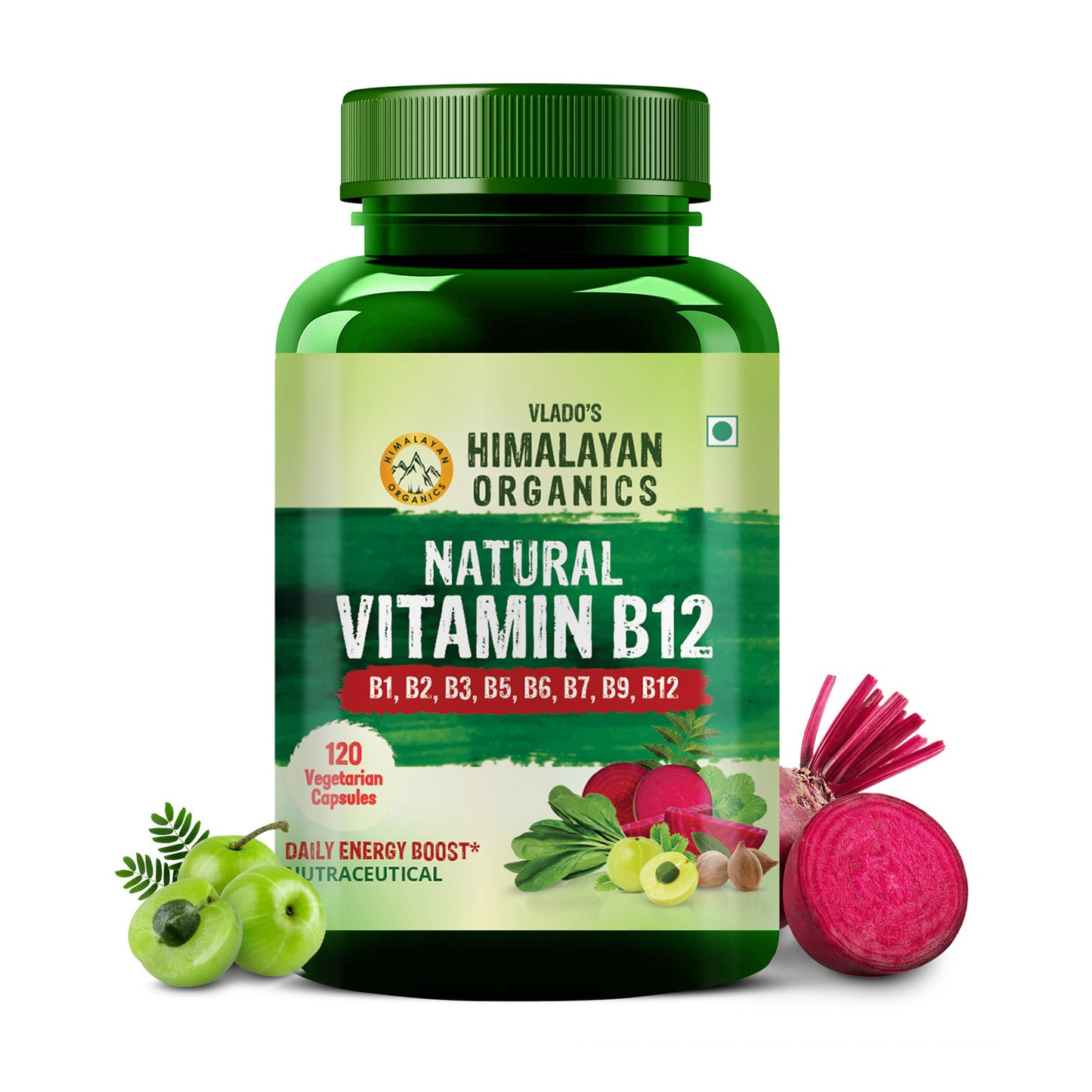 Vlado's Himalayan Organics Plant Based Vitamin B12 Natural- 60 Veg Capsules