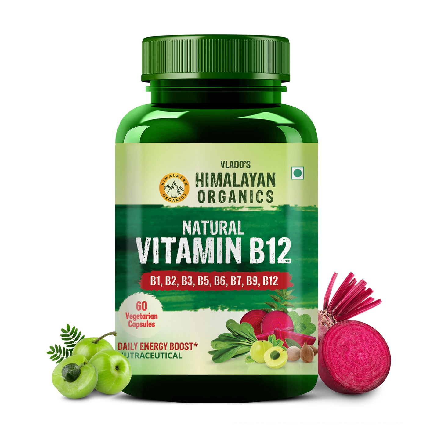 Vlado's Himalayan Organics Plant Based Vitamin B12 Natural- 60 Veg Capsules