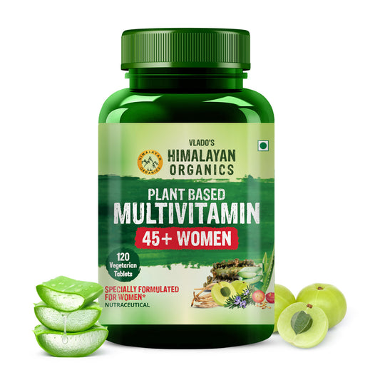 Vlado's Himalayan Organics Plant Based Multivitamin Women 45+ | Enhances Immunity | Boosts Energy Levels | Supports Memory | Good For Hair & Skin - 120 Veg Tablets