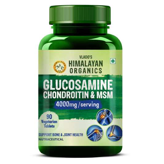 Vlado's Himalayan Organics Glucosamine Chondroitin MSM | For Bone, Joint & Cartilage Support | 90 Tablet