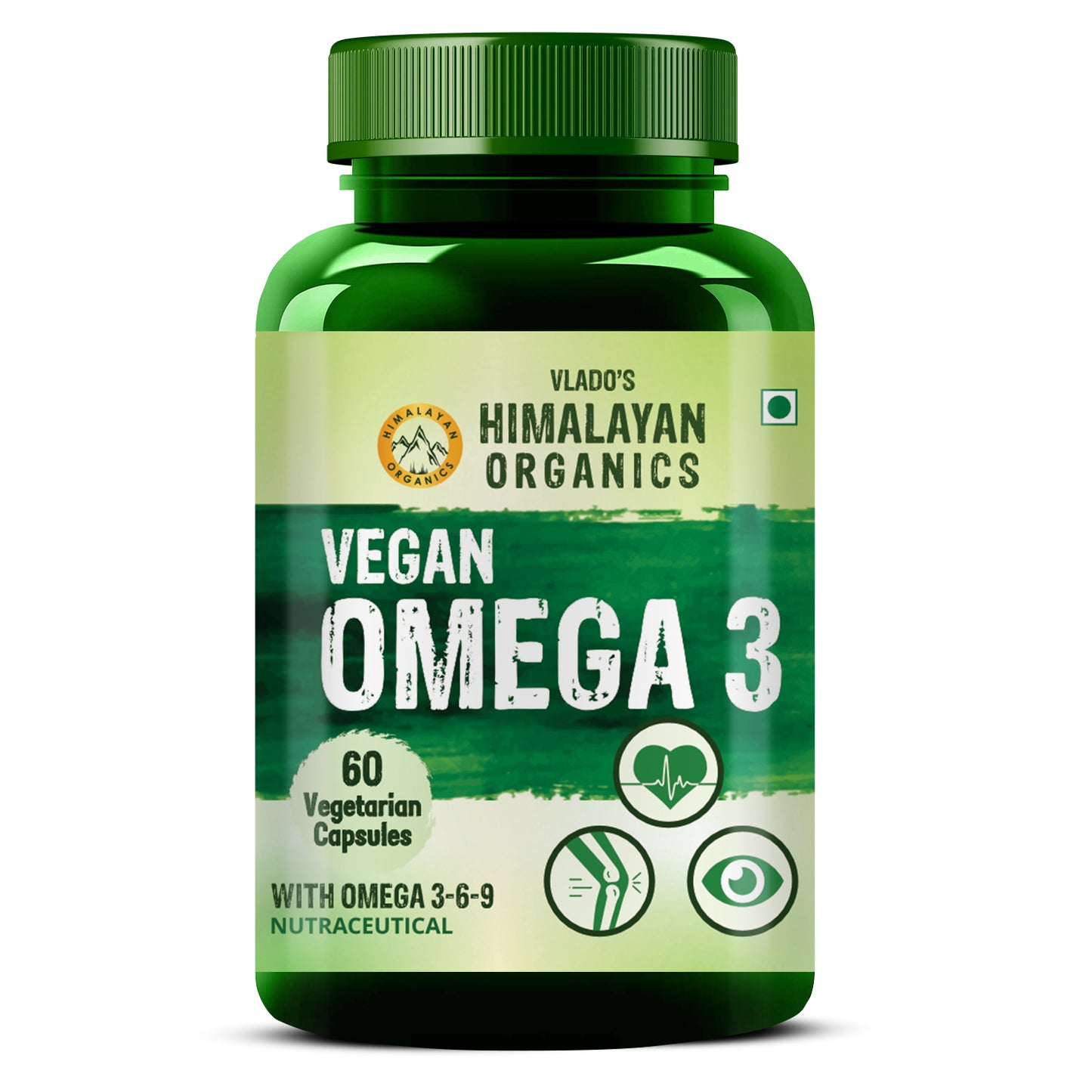 Vlado's Himalayan Organics Omega 3 6 9 Vegan Natural Nutrition Supplement for Muscle , Bone , Heart & Skin - 60 Capsules