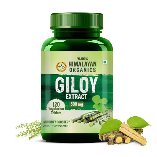 Vlado's Himalayan Organics Giloy Extract | Immunity Booster | Helps in Blood Purification | 120 Veg Tablets