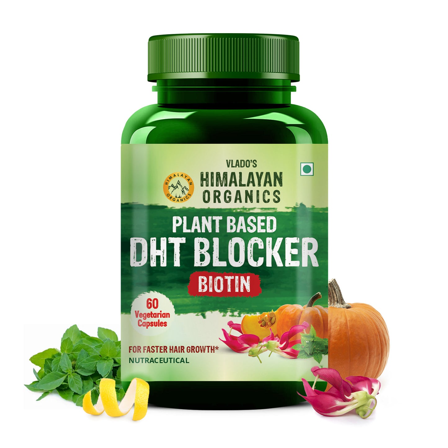 Vlado's Himalayan Organics Plant Based DHT Blocker | Goodness Of Nettle Leaves | 60 Veg Capsules