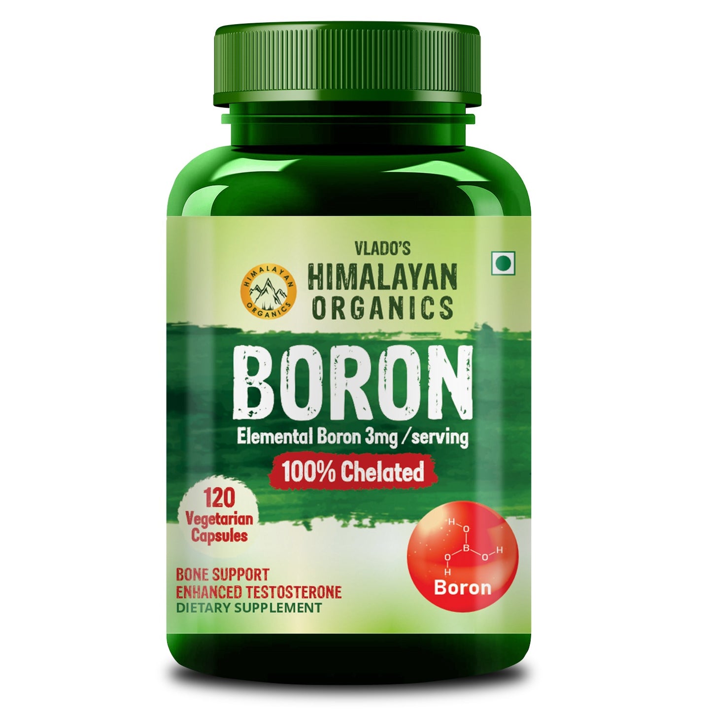 Vlado’s Himalayan Organics Boron Advanced Chelated 3mg Supplement I  Supports Muscle & Energy Boost I Good For Bone & Joint Health - 120 Veg Capsules