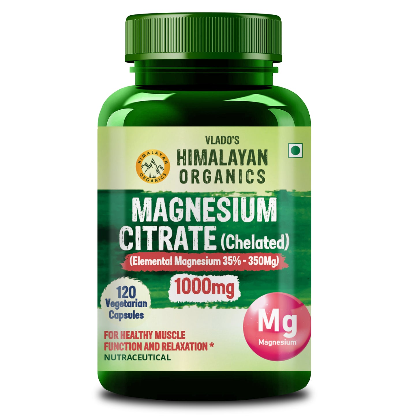 Vlado's Himalayan Organics Magnesium Citrate ( Chelated ) 1000mg - 120 Veg Capsules