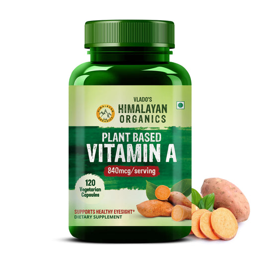 Vlado's Himalayan Organics Vitamin A Supplement Supports Healthy Eye Sight | Natural Anti-Oxidant (120 Capsules)