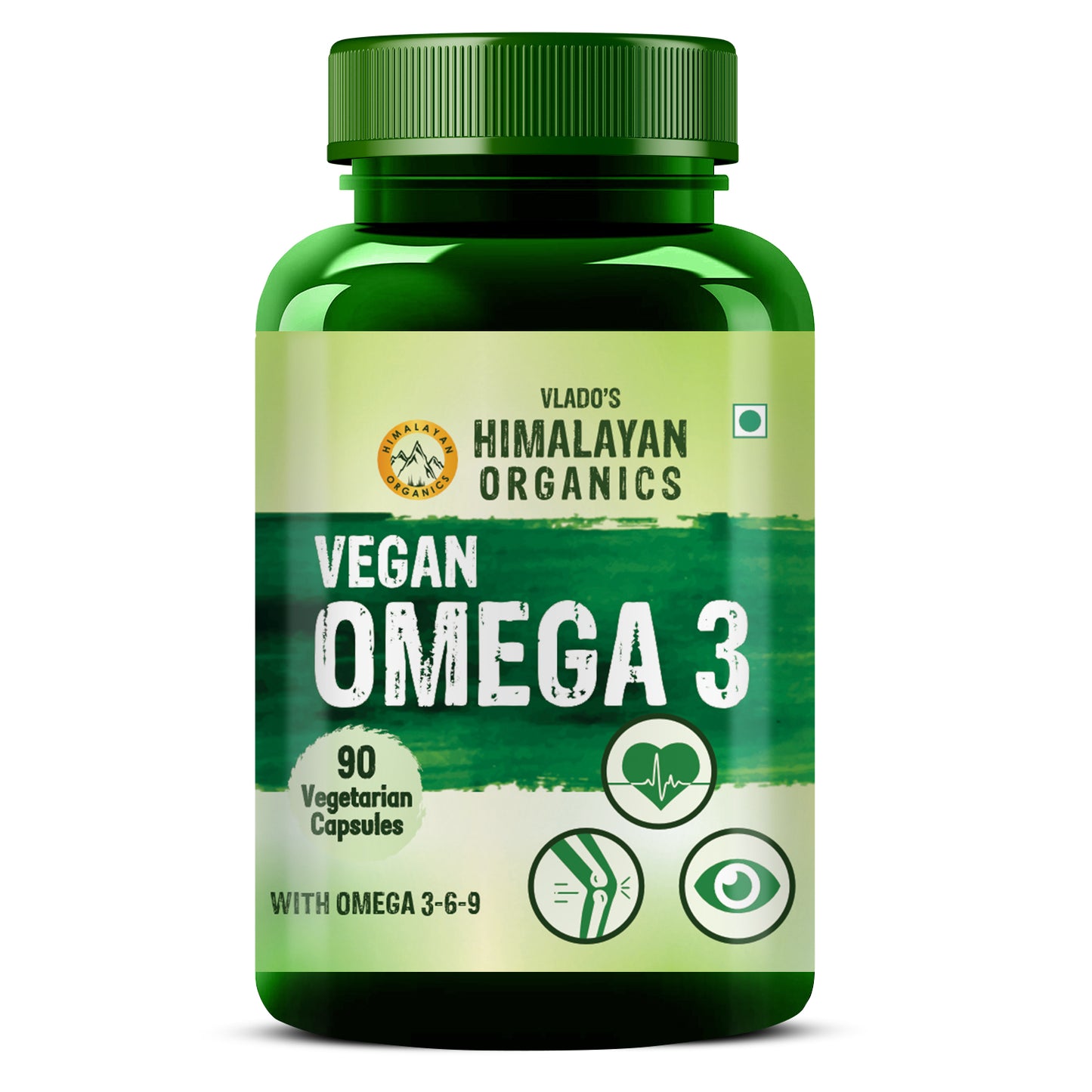 Vlado's Himalayan Organics Omega 3 6 9 Vegan Natural Nutrition Supplement for Muscle, Bone , Heart & Skin - 90 Capsules