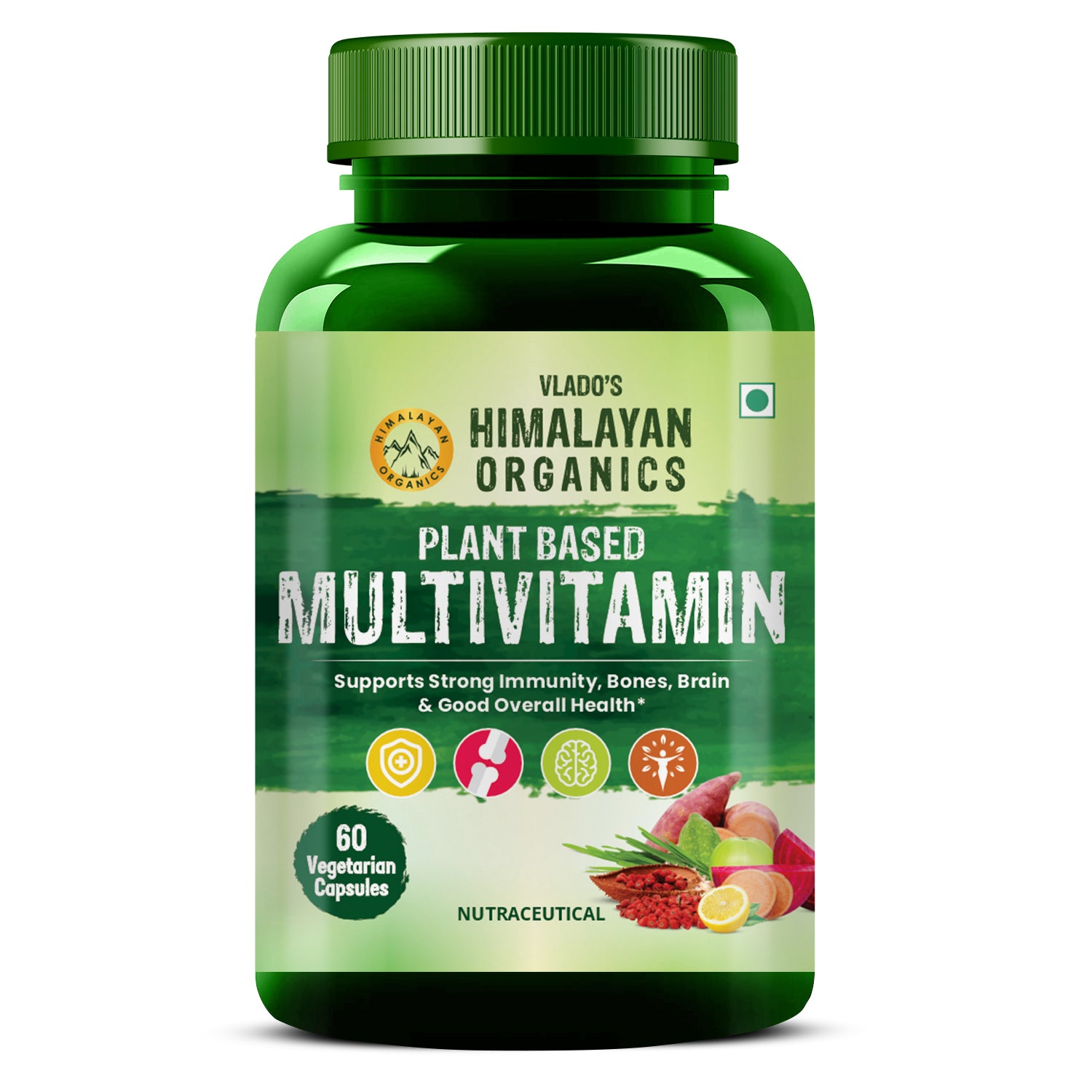 Vlado's Himalayan Organics Plant Based Multivitamin (60+ Ingredients) for Immunity, Energy, Stamina And Vitality – 60 Veg Capsules