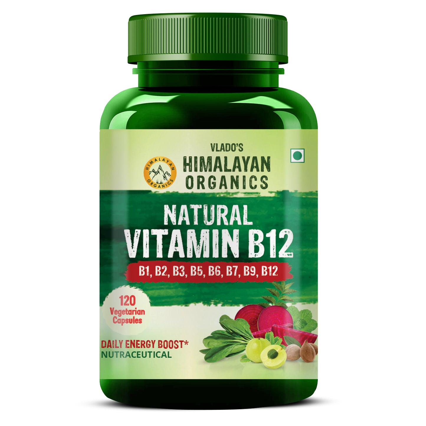 Vlado's Himalayan Organics Plant Based Vitamin B12 Natural- 120 Veg Capsules