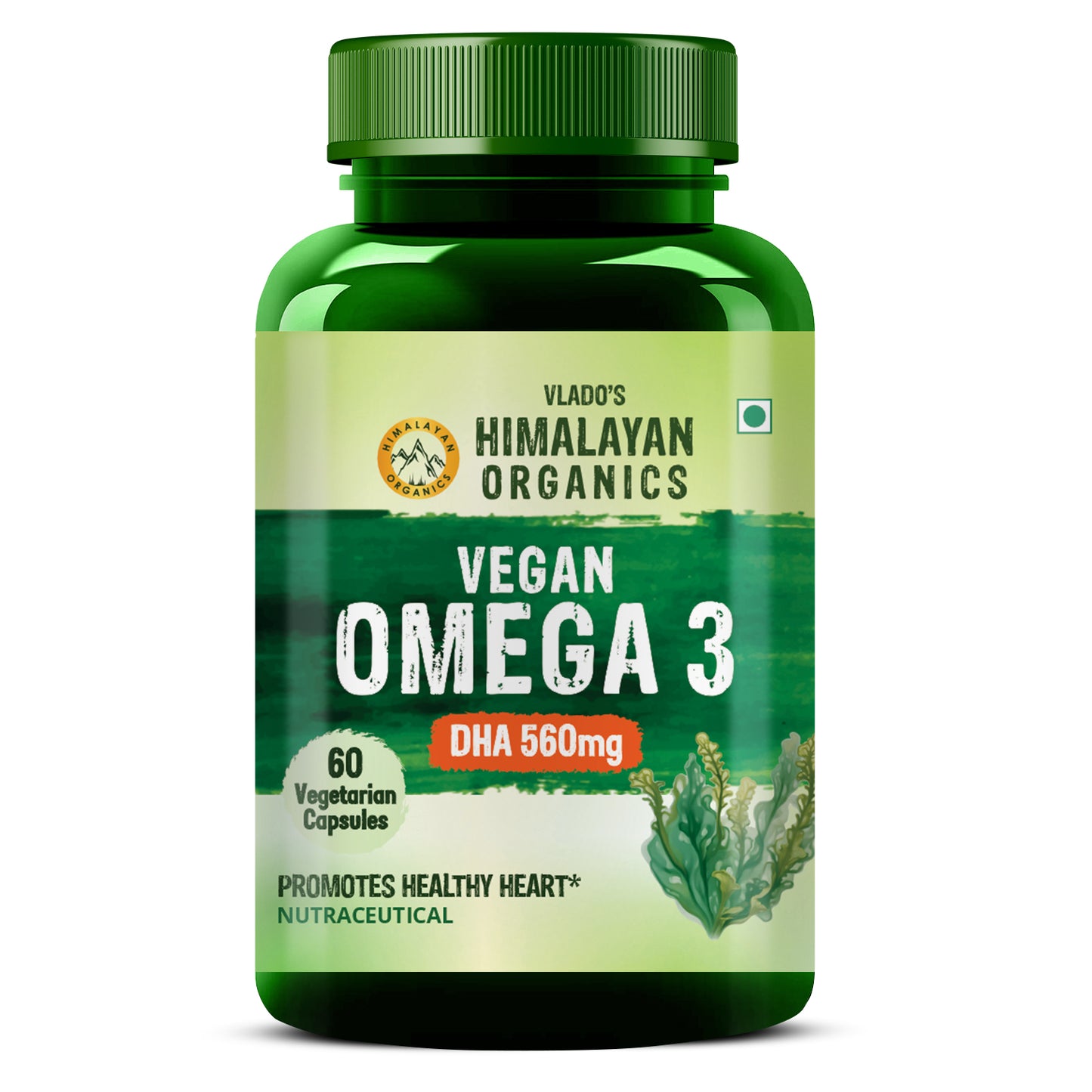 Vlado's Himalayan Organics Vegan Omega 3 6 9 with DHA (560mg) for Healthy Heart, Joints & Eyes for Men & Women - 60 veg capsules