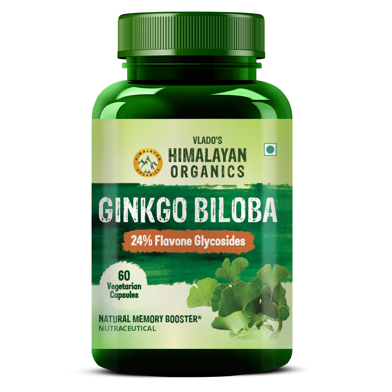 Vlado's Himalayan Organics Ginkgo Biloba for Healthy Brain Functions - 60 Count