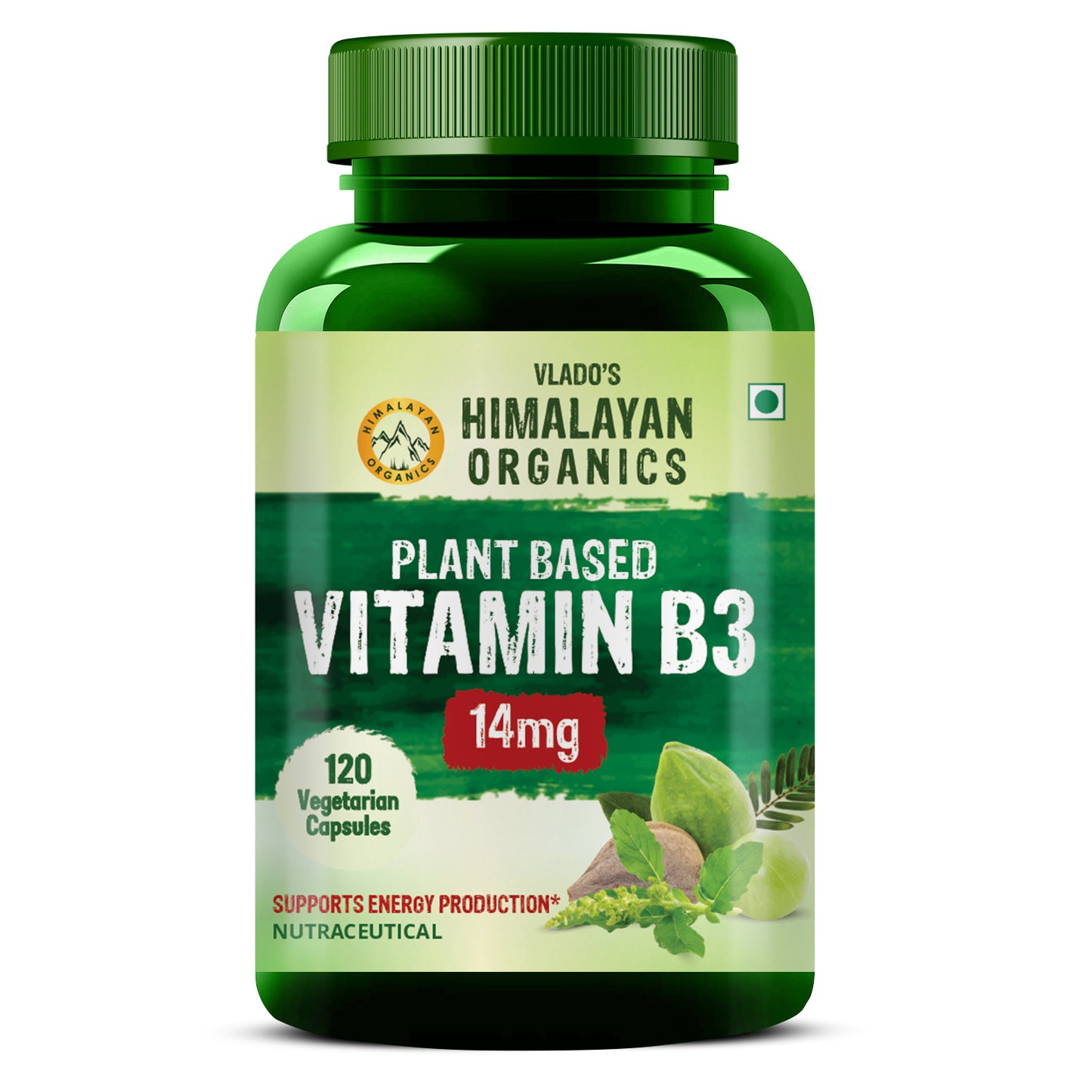 Vlado's Himalayan Organics Plant-Based Vitamin B3 | Supports Healthy Skin and Heart 120 Capsules