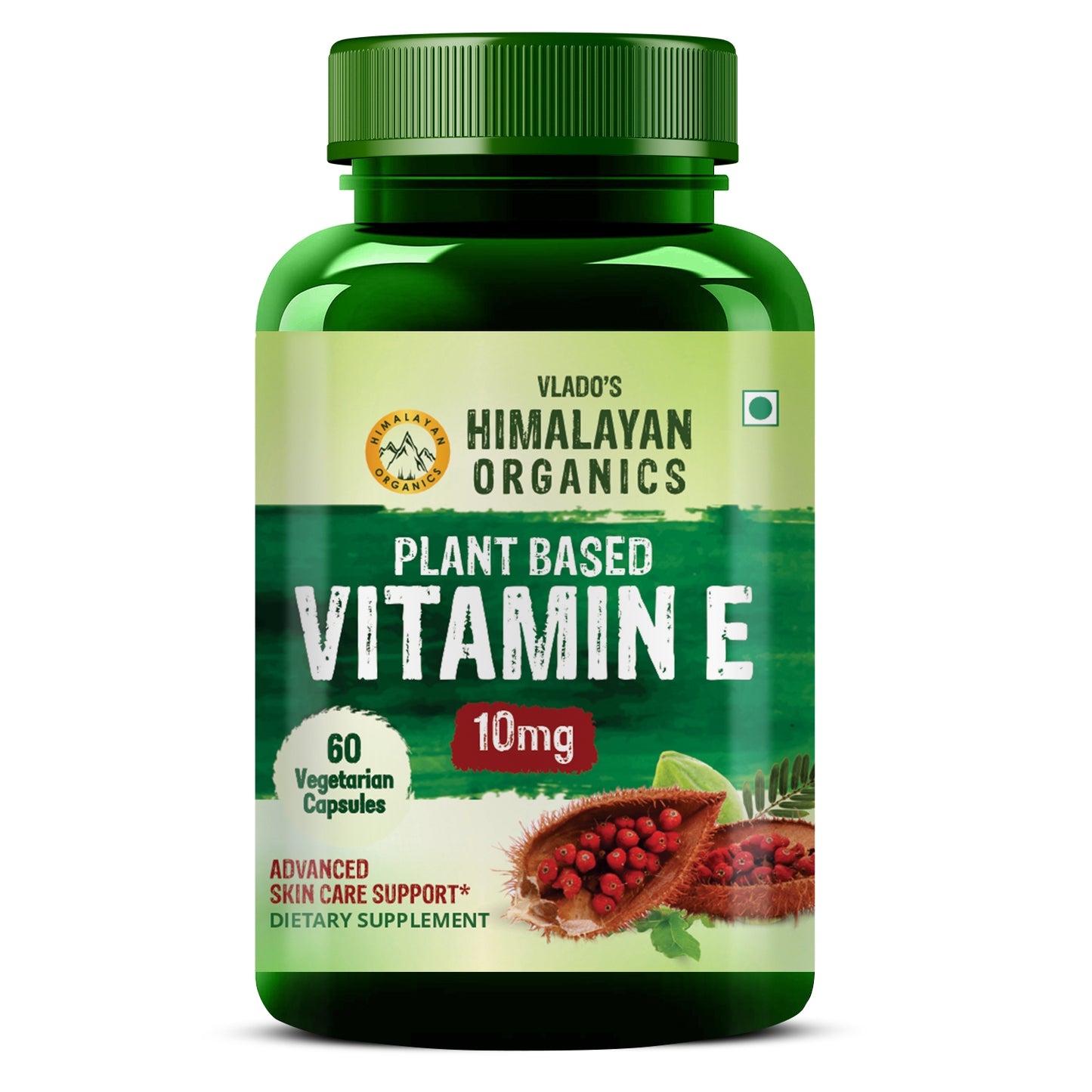 Vlado's Himalayan Organics Plant Based Vitamin E Capsules (Non GMO Sunflower, Aloevera, Argan) - 60 Capsules