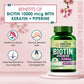 Vlado's Himalayan Organics Biotin 10000mcg with Keratin + Piperine Supplement For Healthy Hair, Skin & Nails - 90 Veg Tablets