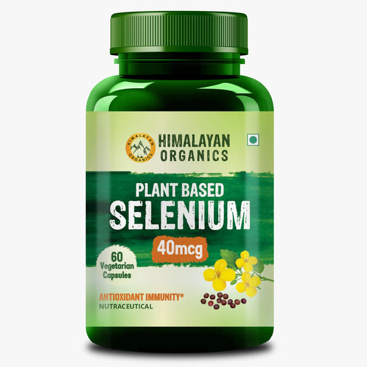 Himalayan Organics Plant Based Selenium 40mcg | Good For immune Support | Promote Heart Health And Cardiovascular System - 60 veg Capsules