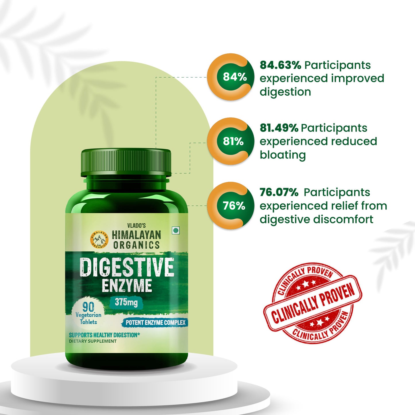 Vlado's Himalayan Organics Digestive Enzyme for Healthy Digestion - 90 Vegetarian Tablets