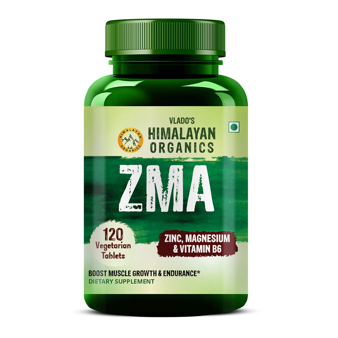 Vlado's Himalayan Organics ZMA (Zinc, Magnesium Aspartate) NightTime Sports Recovery Supplement - 120 Veg Tablets