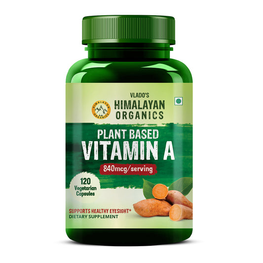 Vlado's Himalayan Organics Plant-Based Vitamin A Supplement Supports Healthy Eye Sight | Natural Anti-Oxidant (120 Capsules)