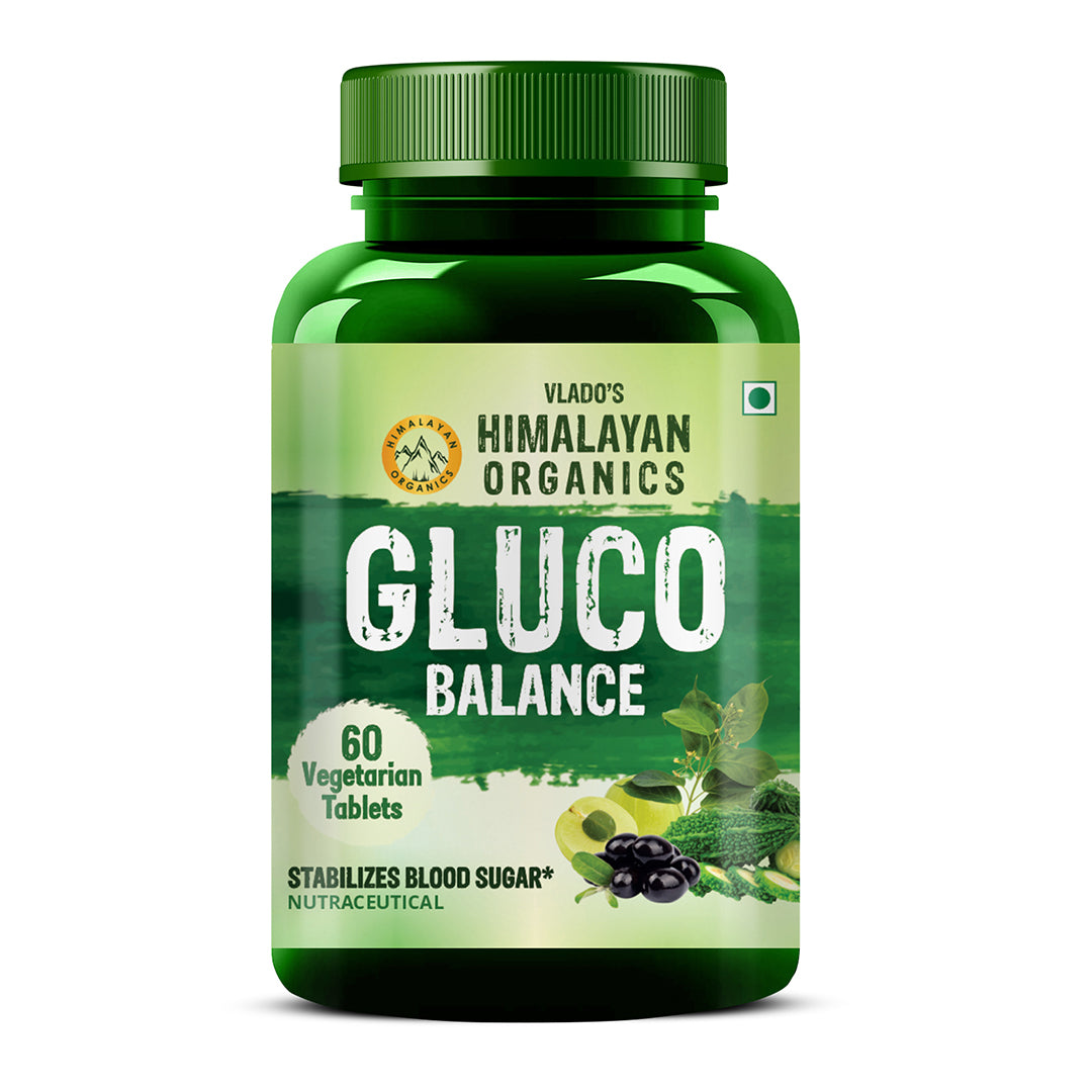 Vlado's Himalayan Organics Plant Based Gluco Balance with Jamun, Bittermelon, Amla, Gudmar, Chirayta Extracts | 60 Veg Tablets