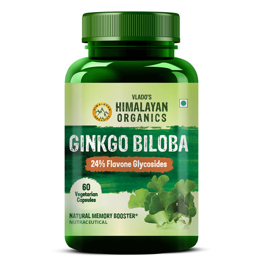 Vlado's Himalayan Organics Ginkgo Biloba for Healthy Brain Functions - 60 Capsules