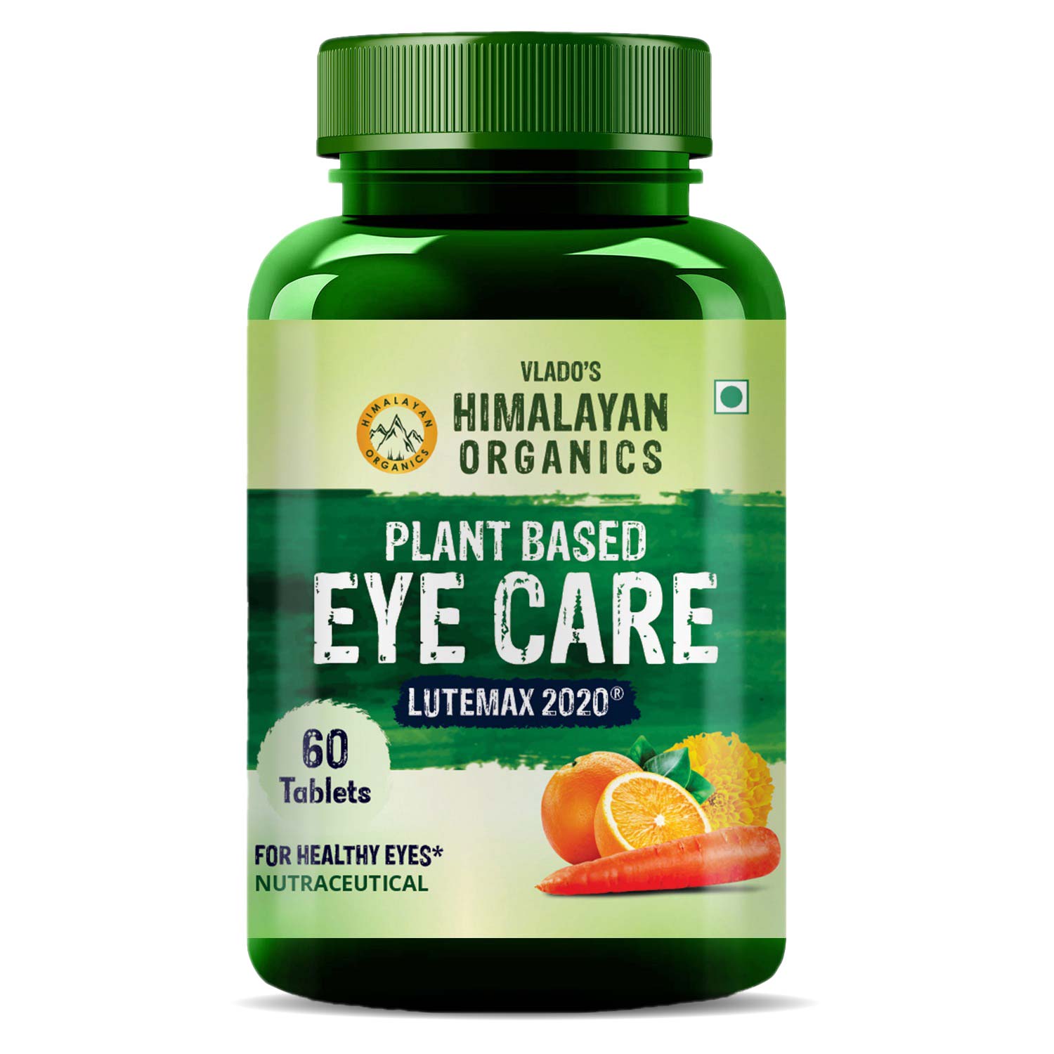 Vlado's Himalayan Organics Plant Based Eye Care Supplement (Lutemax 2020, Orange Extract, Carrot Extract) - 60 Tablets