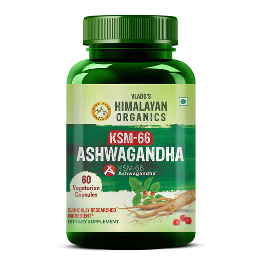 Vlado's Himalayan Organics KSM - 66 Ashwagandha 1000Mg I KSM-66 I Boost Energy, Strength, Stamina | Helps Anxiety & Stress Relief For Men & Women