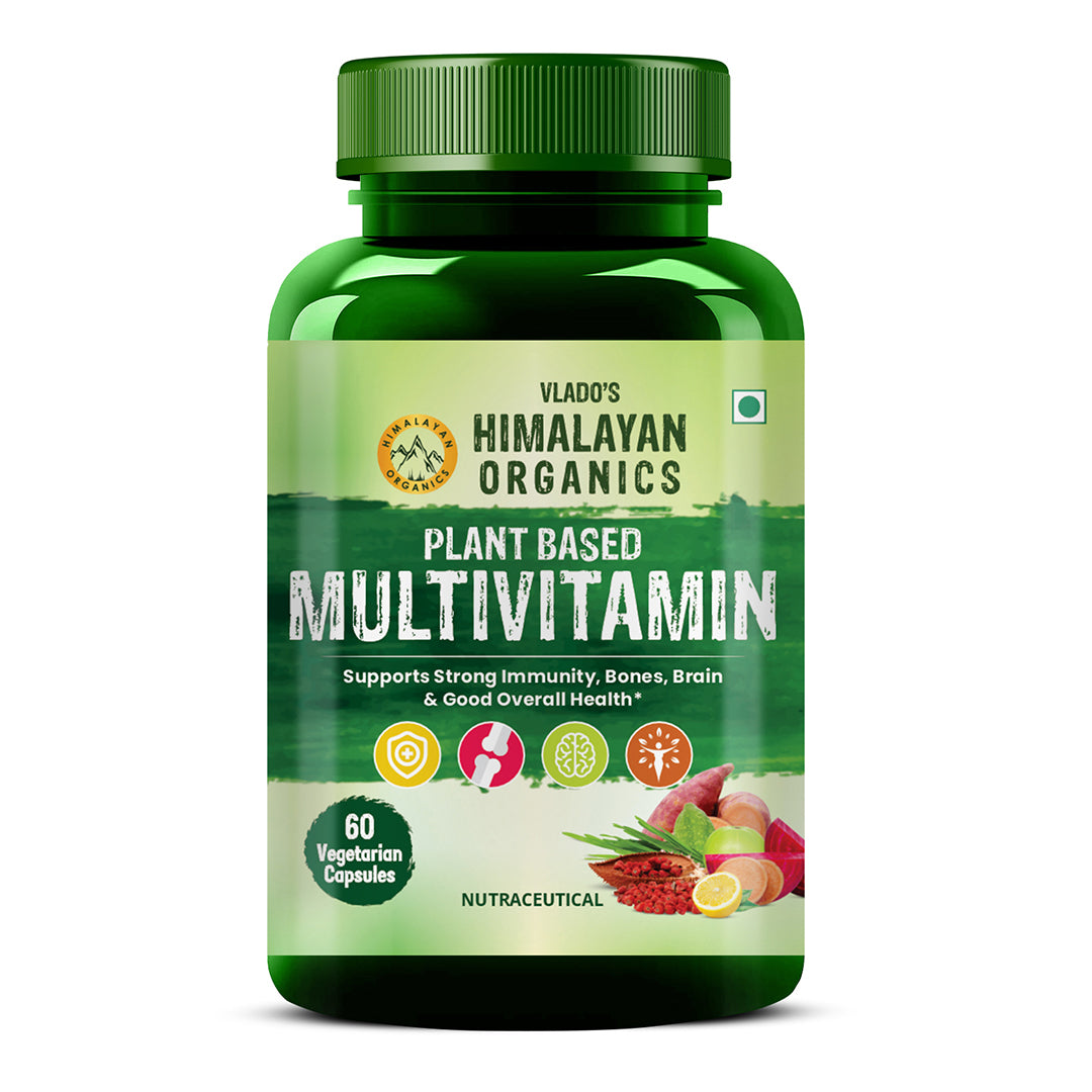 Vlado's Himalayan Organics Plant Based Multivitamin (60+ Ingredients) for Immunity, Energy, Stamina And Vitality – 60 Veg Capsules