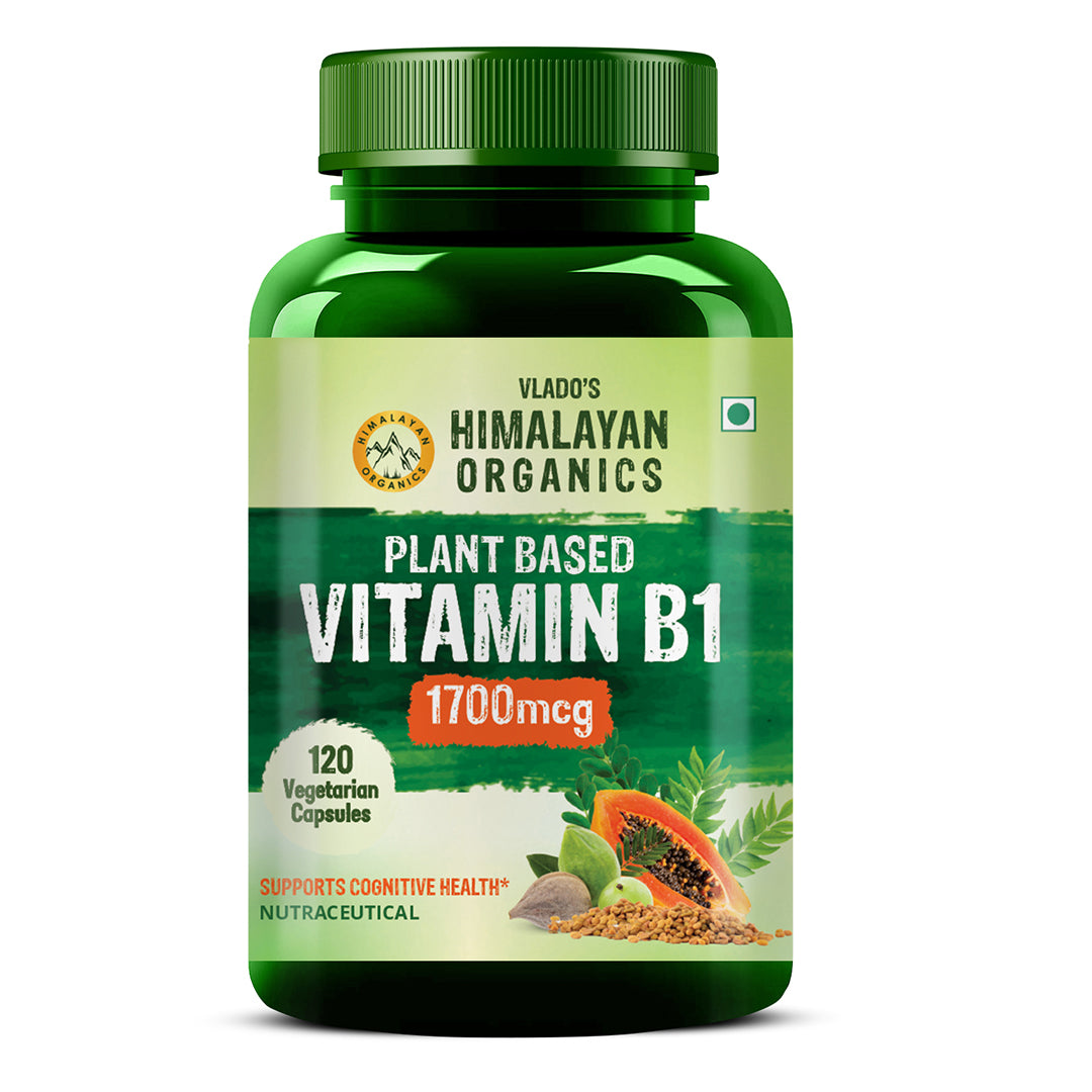 Vlado's Himalayan Organics Plant-Based Vitamin B1 | Rich in Antioxidants | Supports Memory And Energy (120 Capsules)