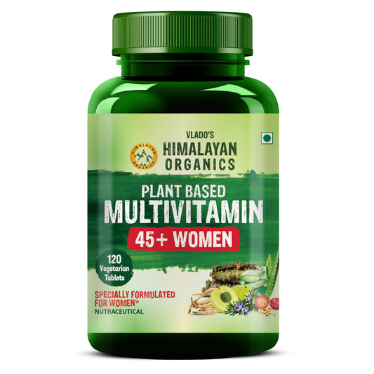 Vlado's Himalayan Organics Plant Based Multivitamin Women 45+ | Enhances Immunity | Boosts Energy Levels | Supports Memory | Good For Hair & Skin - 120 Veg Tablets