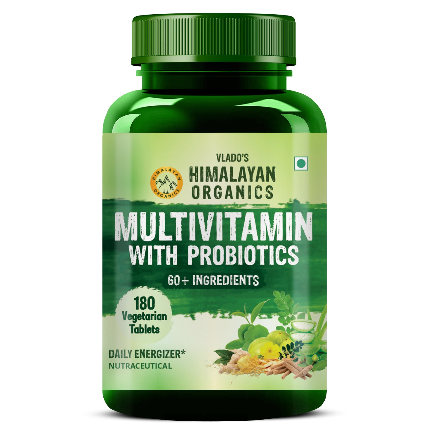 Vlado's Himalayan Organics Multivitamin With Probiotics - 60 Ingredients Supplement For Men And Women - 180 Veg Tablets