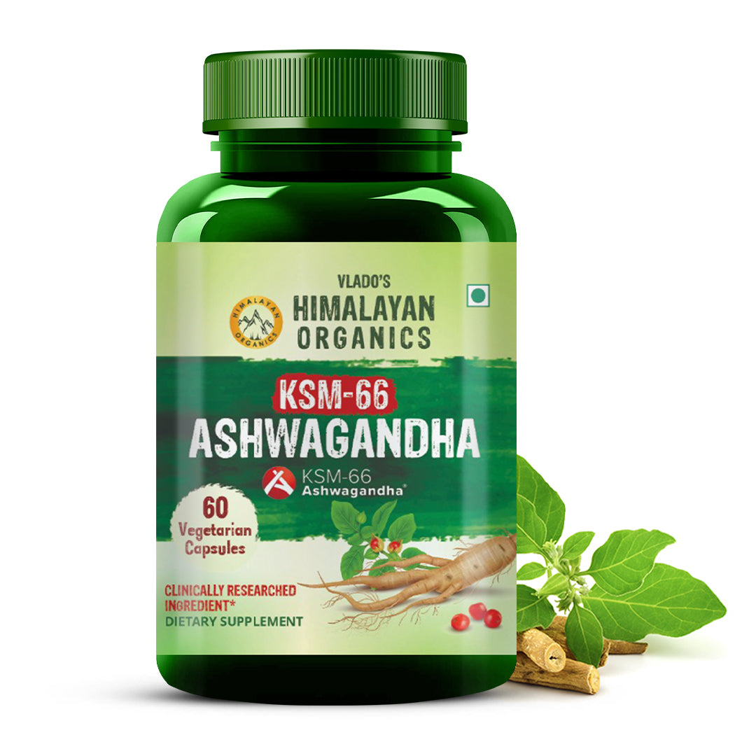 Vlado's Himalayan Organics KSM - 66 Ashwagandha 1000Mg I KSM-66 I Boost Energy, Strength, Stamina | Helps Anxiety & Stress Relief For Men & Women