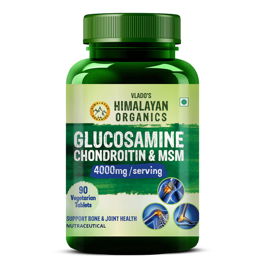 Vlado's Himalayan Organics Glucosamine Chondroitin MSM | For Bone, Joint & Cartilage Support | 90 Tablet