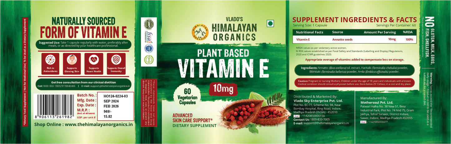 Vlado's Himalayan Organics Plant-Based Vitamin B6 | Supports Immunity, Brain Health (120 Capsules)