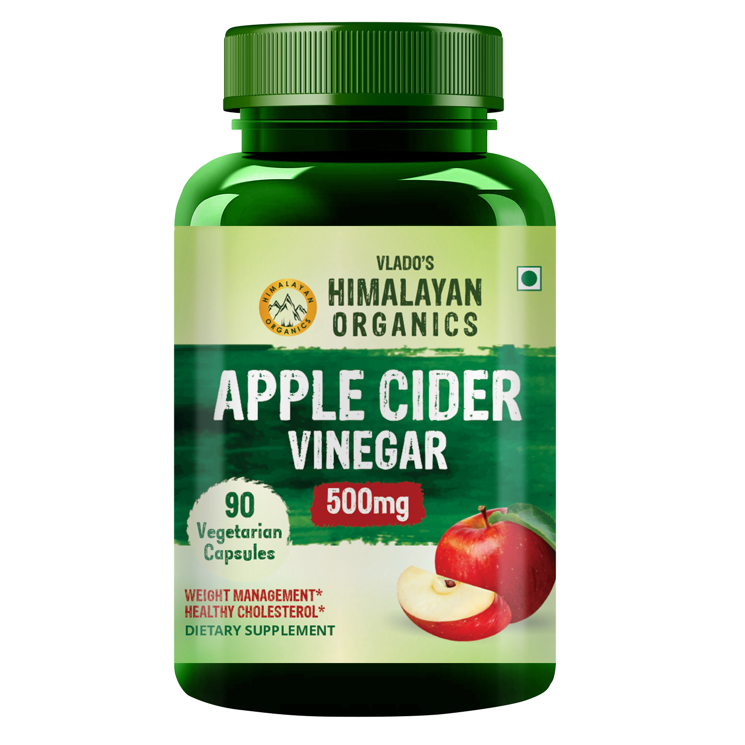 Vlado's Himalayan Organics Apple Cider Vinegar Supplement for Body Detoxification & Supports Digestive Health - 90 Veg Capsules