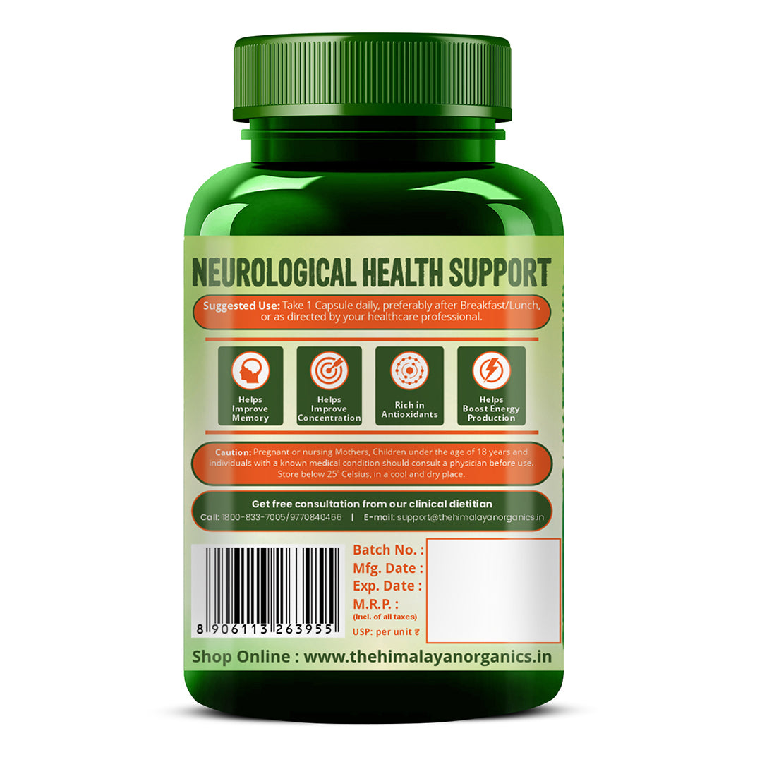 Vlado's Himalayan Organics Plant-Based Vitamin B1 | Rich in Antioxidants | Supports Memory And Energy (120 Capsules)