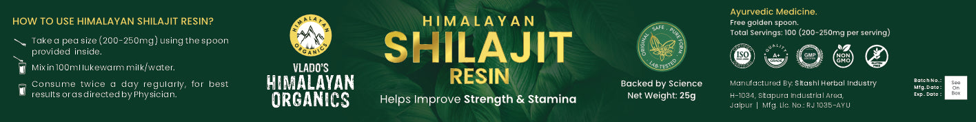 Vlado's Himalayan Organics Pure Shilajit Resin to Boost Performance,Power, Stamina, Endurance, Strength With Fulvic Acid & 85+ Trace Minerals Complex for Energy,Maximum Potency I - 25g